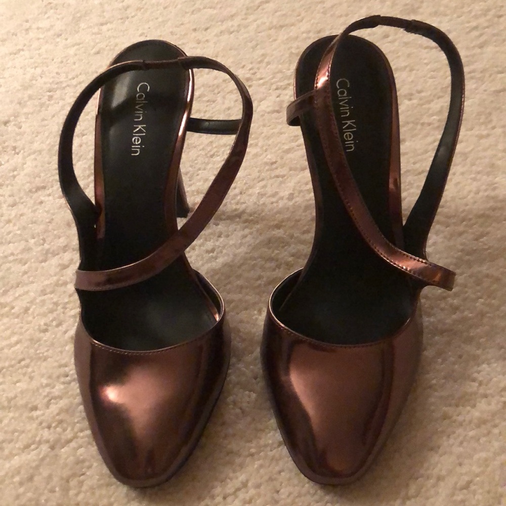 Sling-back High Heel Calvin Klein Bronze Shoe